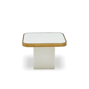 Featuring a low spare coffee table with rounded edges