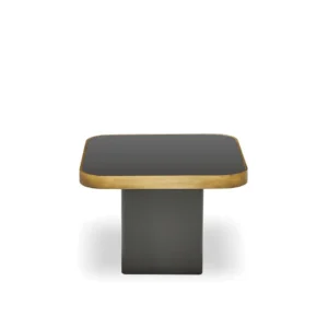 Featuring a low spare coffee table with rounded edges