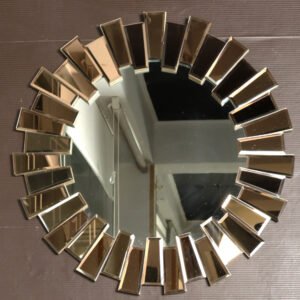Round mirror with glass frame